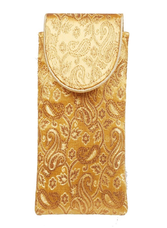 Indtresor Handcrafted Indian Traditional Paisley Floral Strong Gold Color Tassel Handle Vintage Party Magnetic Locking System Wedding Gift Evening Purse Handbag For Women. - Image 1
